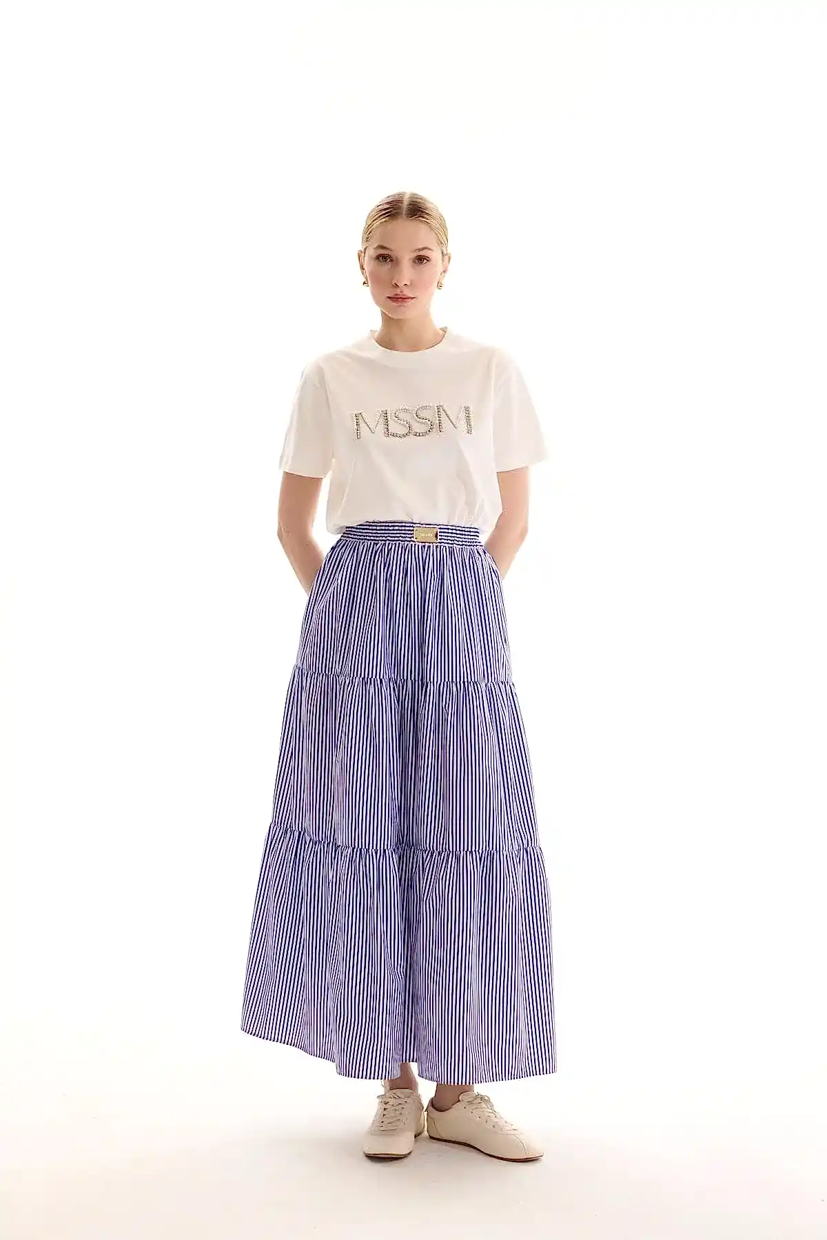 MSM LACİVERT ÇİZGİLİ ETEK