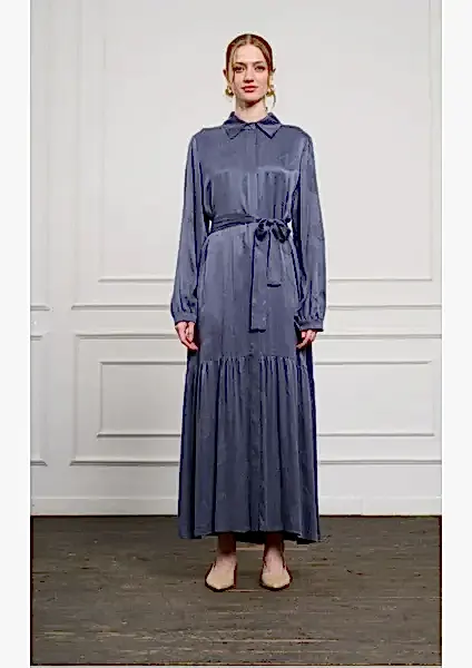 NUSS KENDİNDEN DESENLİ ELBİSE